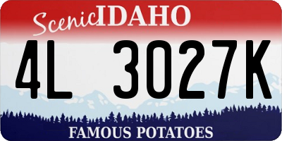 ID license plate 4L3027K