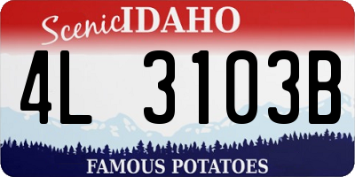 ID license plate 4L3103B