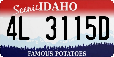 ID license plate 4L3115D