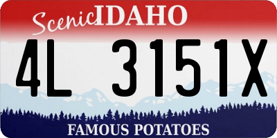 ID license plate 4L3151X