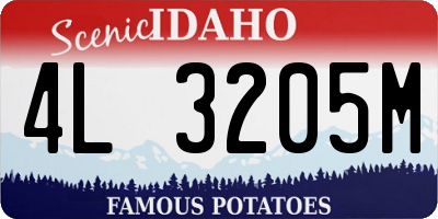 ID license plate 4L3205M