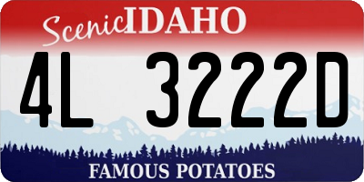 ID license plate 4L3222D