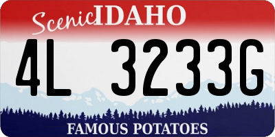 ID license plate 4L3233G