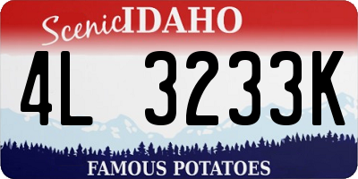 ID license plate 4L3233K
