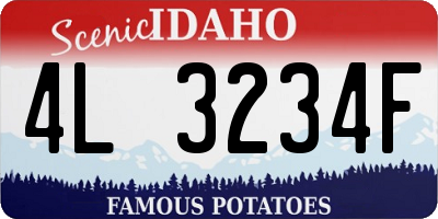 ID license plate 4L3234F