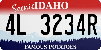 ID license plate 4L3234R