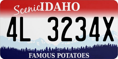 ID license plate 4L3234X