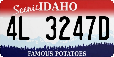 ID license plate 4L3247D