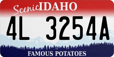 ID license plate 4L3254A