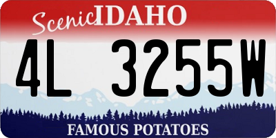 ID license plate 4L3255W