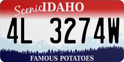 ID license plate 4L3274W