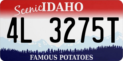 ID license plate 4L3275T
