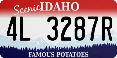 ID license plate 4L3287R