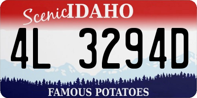 ID license plate 4L3294D