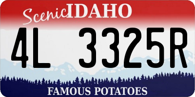 ID license plate 4L3325R