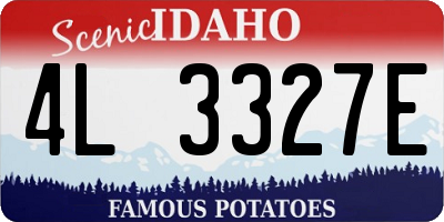 ID license plate 4L3327E