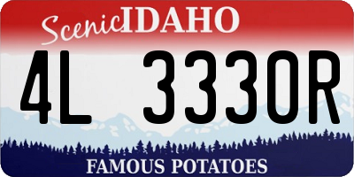 ID license plate 4L3330R