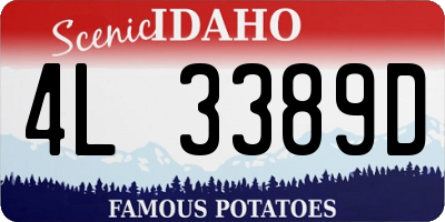 ID license plate 4L3389D