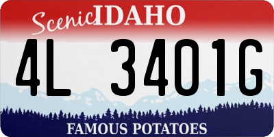 ID license plate 4L3401G