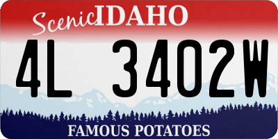 ID license plate 4L3402W