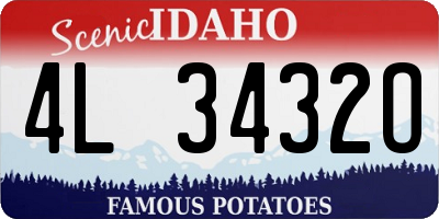 ID license plate 4L3432O
