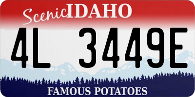 ID license plate 4L3449E