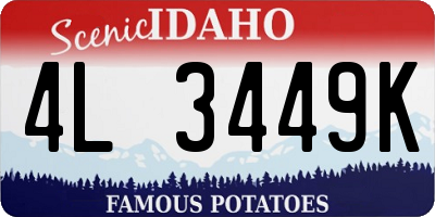 ID license plate 4L3449K