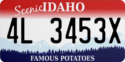 ID license plate 4L3453X