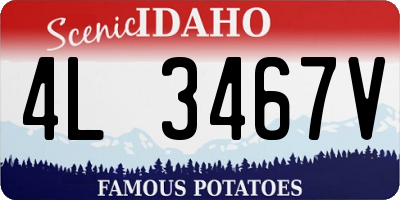 ID license plate 4L3467V