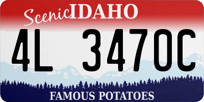 ID license plate 4L3470C