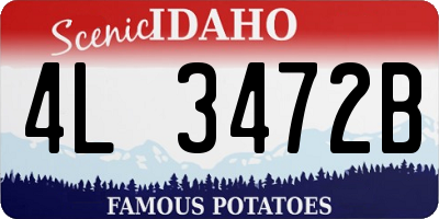 ID license plate 4L3472B