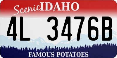 ID license plate 4L3476B