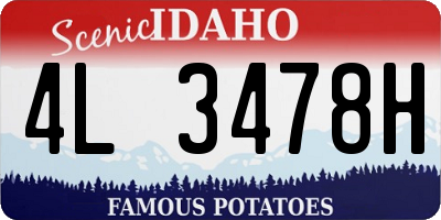 ID license plate 4L3478H