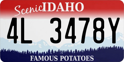 ID license plate 4L3478Y