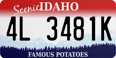 ID license plate 4L3481K