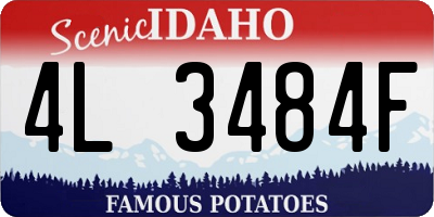 ID license plate 4L3484F
