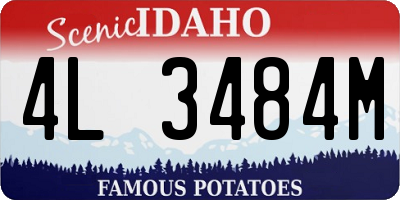 ID license plate 4L3484M