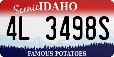 ID license plate 4L3498S