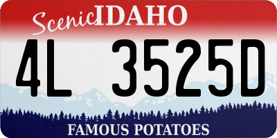 ID license plate 4L3525D