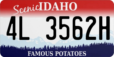 ID license plate 4L3562H