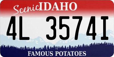 ID license plate 4L3574I