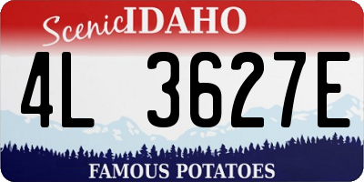ID license plate 4L3627E