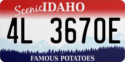 ID license plate 4L3670E