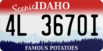 ID license plate 4L3670I