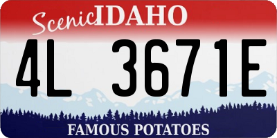 ID license plate 4L3671E