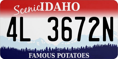 ID license plate 4L3672N