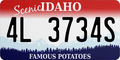 ID license plate 4L3734S