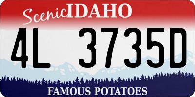 ID license plate 4L3735D