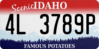 ID license plate 4L3789P