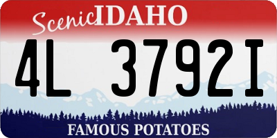 ID license plate 4L3792I